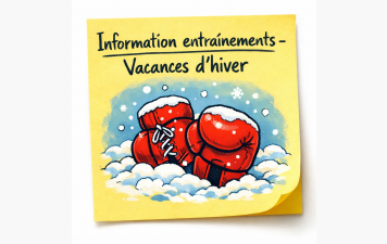 Information entraînements – ❄️ Vacances d'hiver 2026 ⛄️